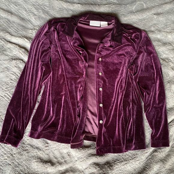 Purple velvet cardigan 14 - Picture 1 of 4